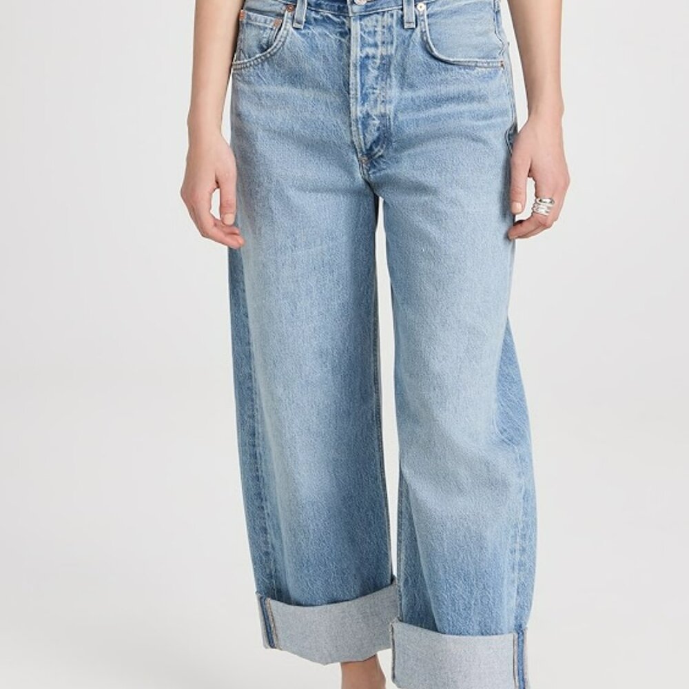 Citizens of Humanity Ayla Baggy Cuffed Crop Jeans Skylights sz 24
